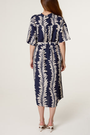 Leaf Vines Belted Dress