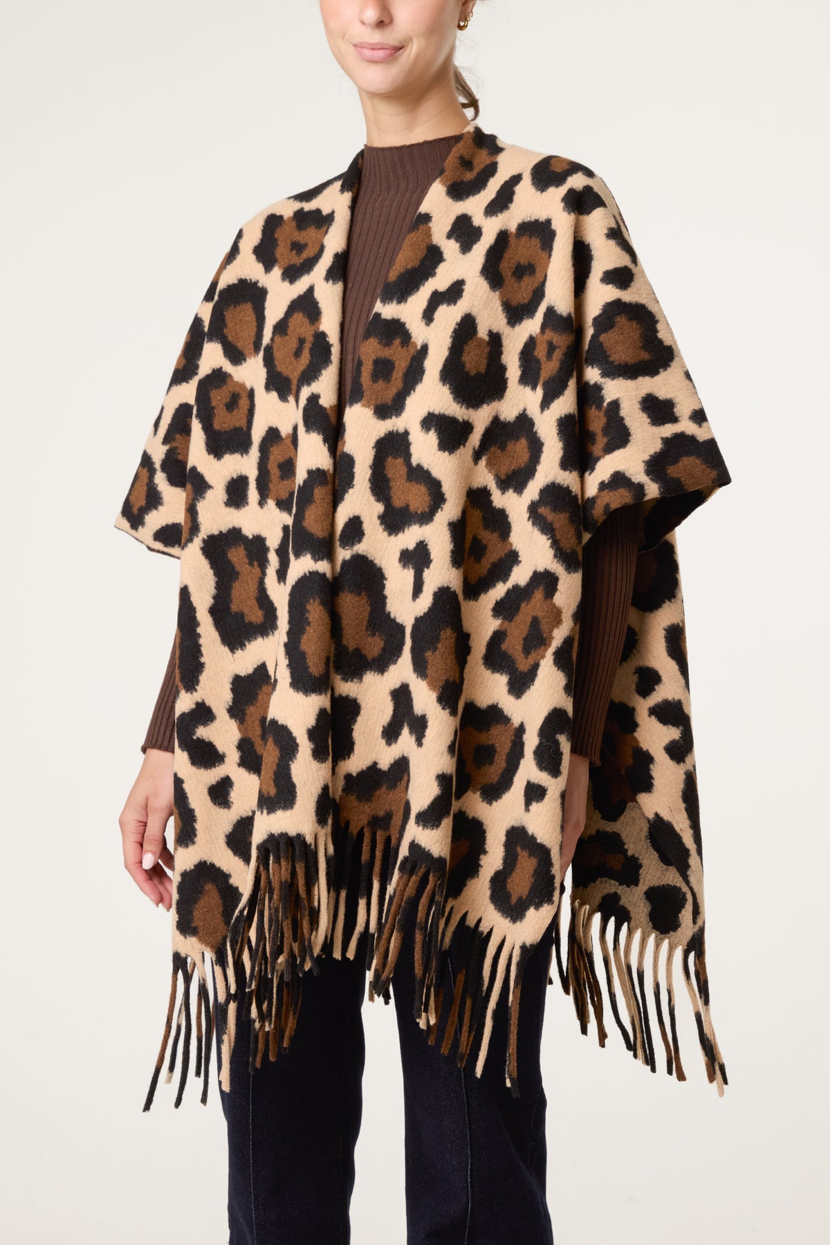 Bold Leopard Print Cape Poncho