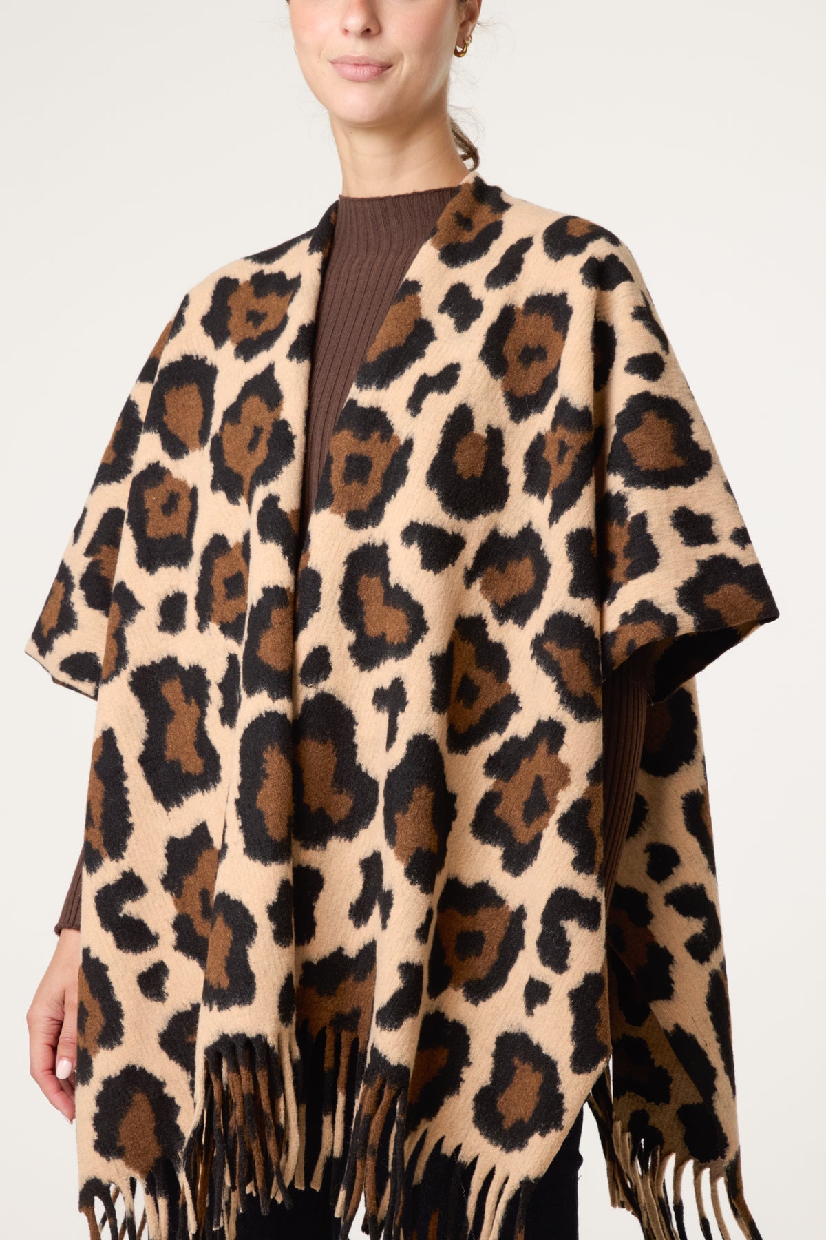 Bold Leopard Print Cape Poncho