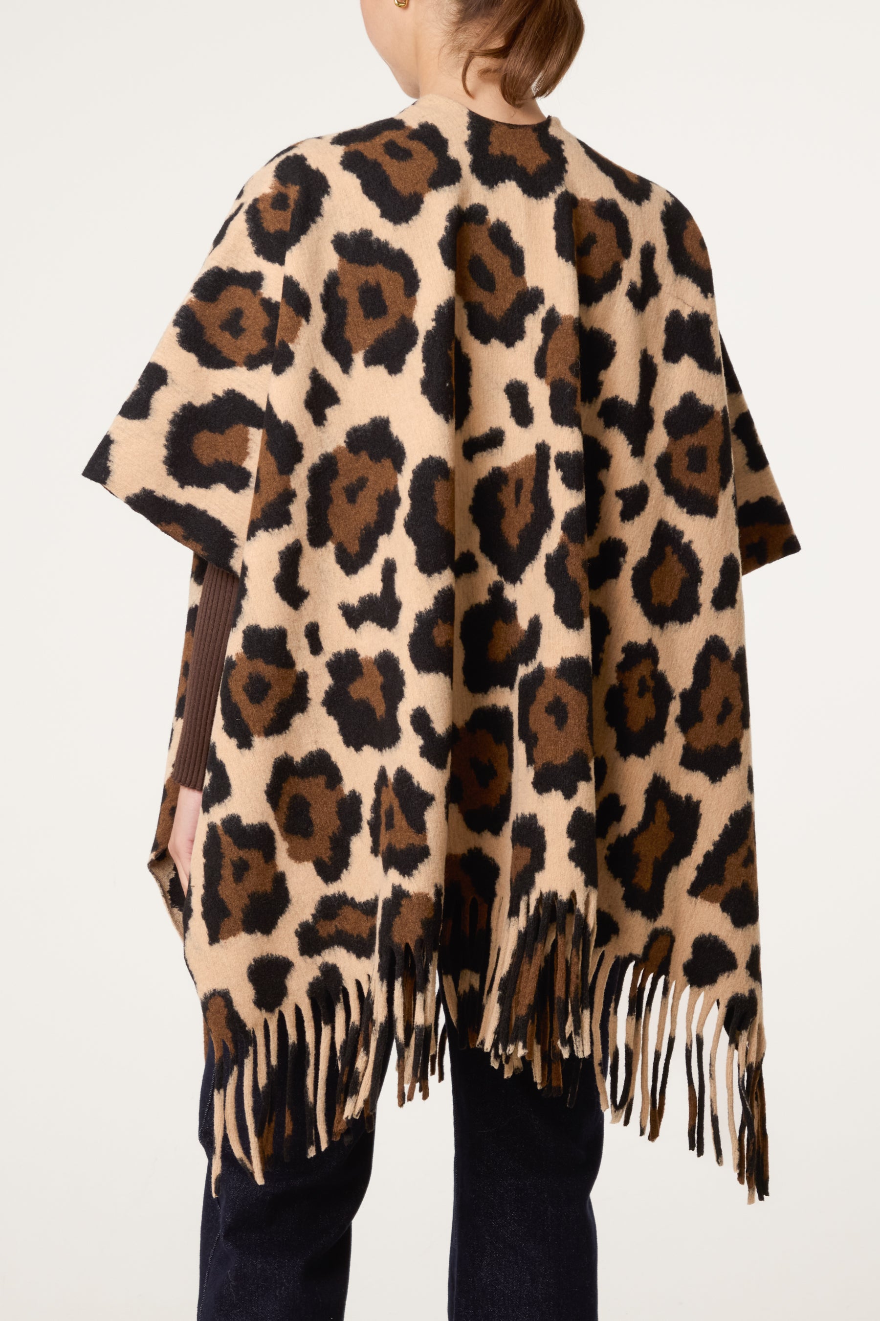 Bold Leopard Print Cape Poncho