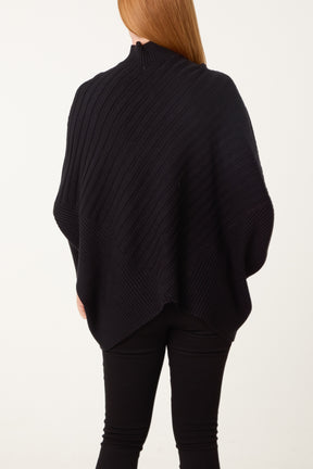 Ribbed Batwing Knit Jumper