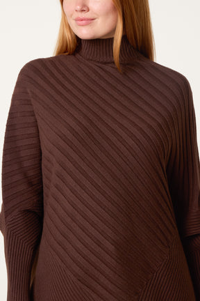 Ribbed Batwing Knit Jumper