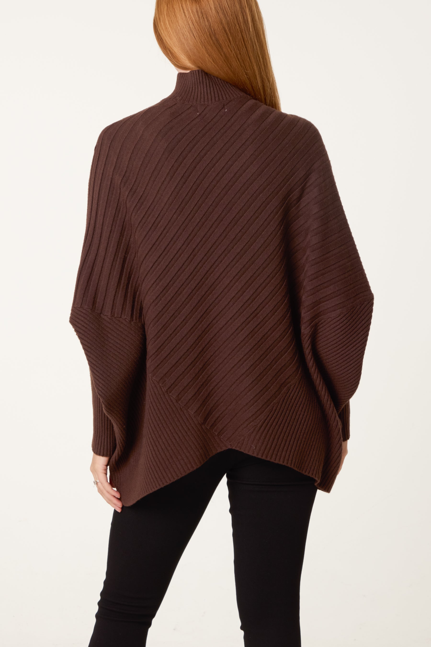Ribbed Batwing Knit Jumper
