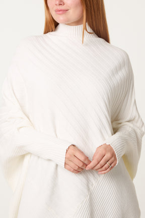Ribbed Batwing Knit Jumper