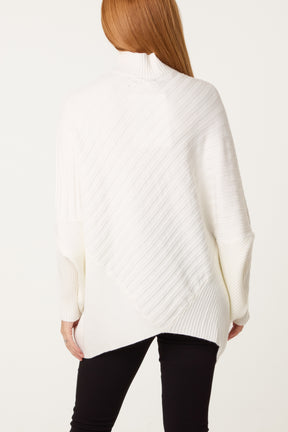 Ribbed Batwing Knit Jumper