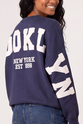 Brooklyn Slogan Knit Jumper