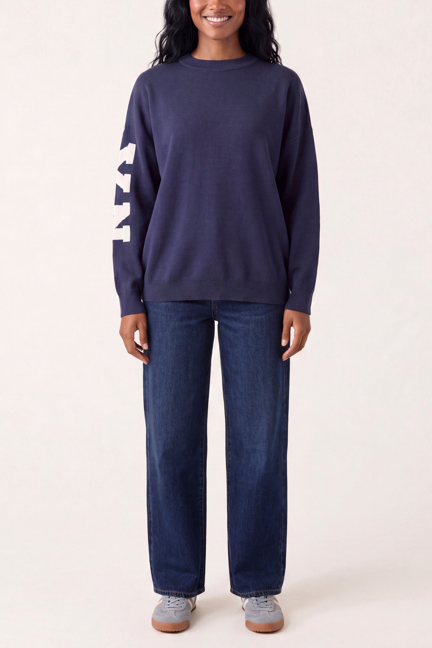 Brooklyn Slogan Knit Jumper