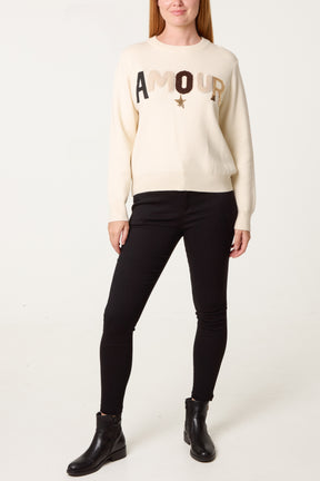 Amour Embellished Knit Jumper