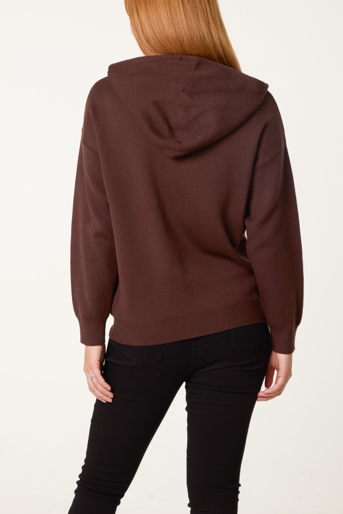 Embellished Heart Hooded Knit Jumper