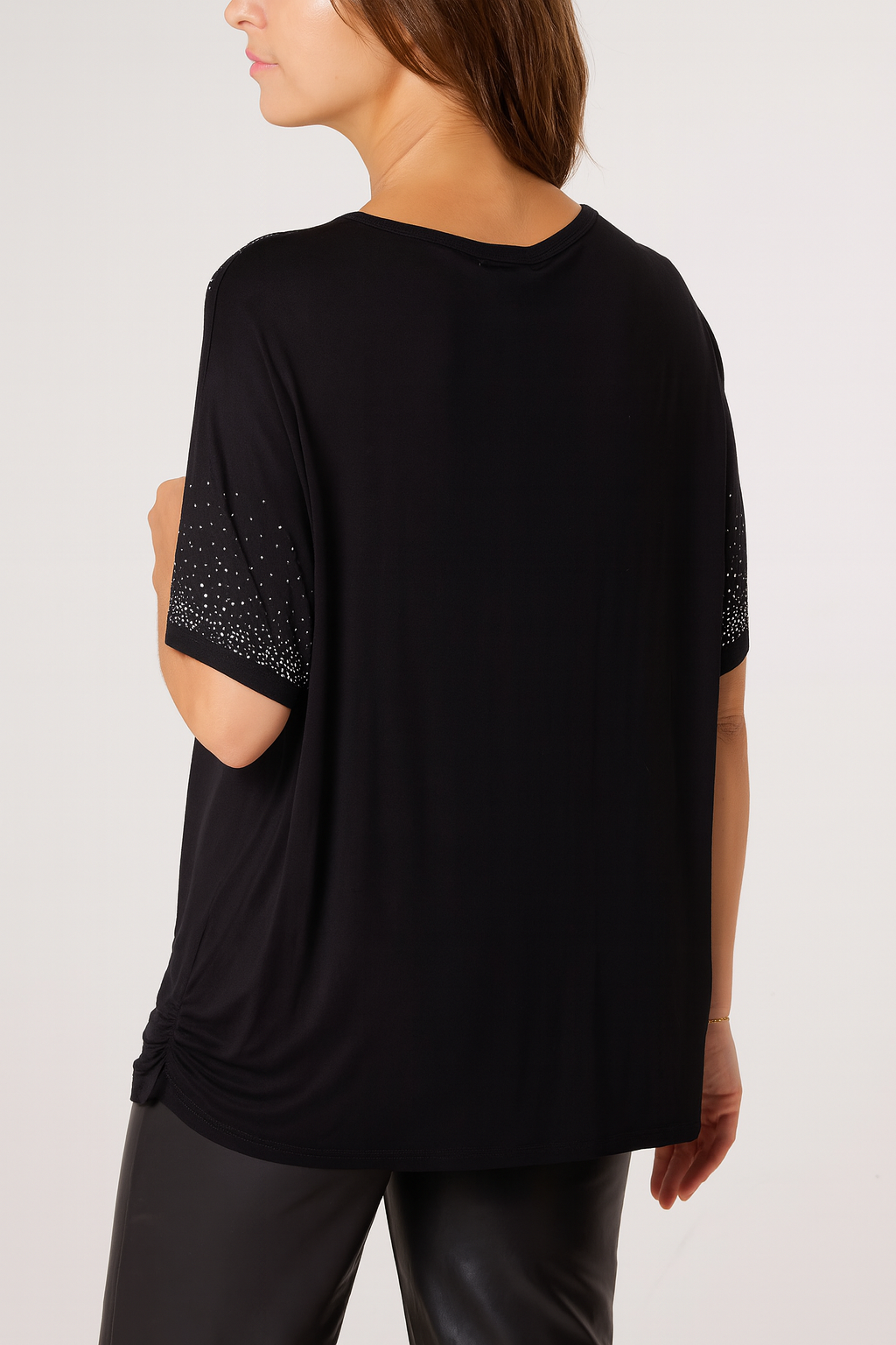 Diamante Embellished Round Neck Top