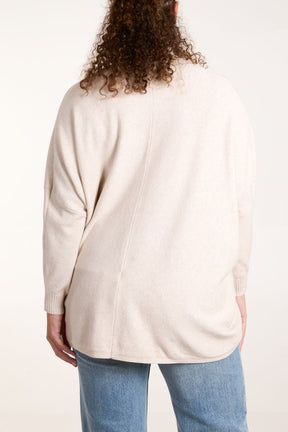 Round Neck Pocket Seam Jumper