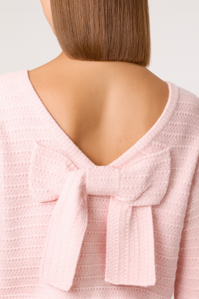 Textured Knit Bow Back Jumper