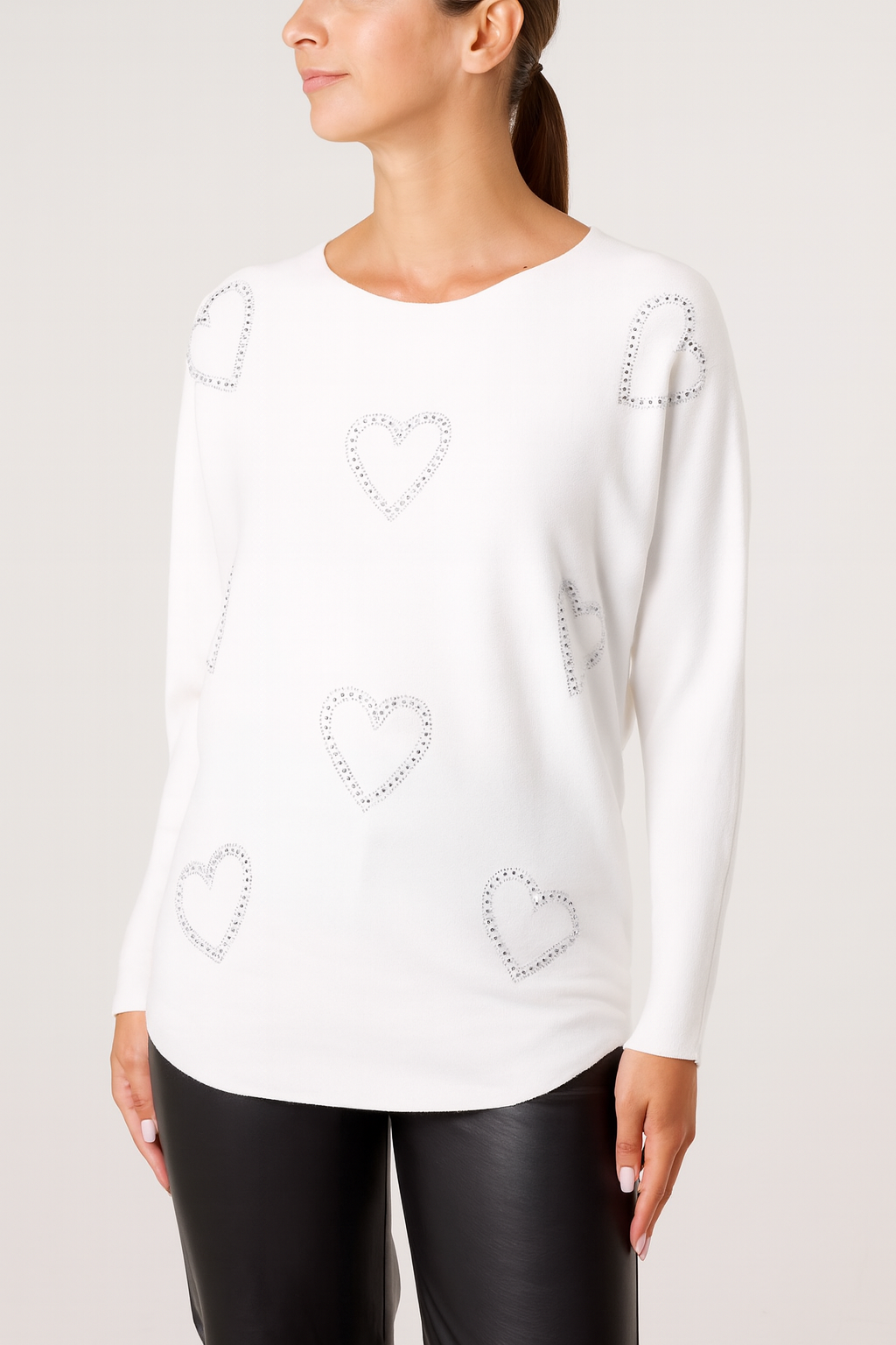 Sequin Heart Fine Knit Jumper