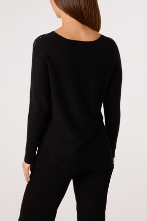 Embellished Diamond Patterned Jumper