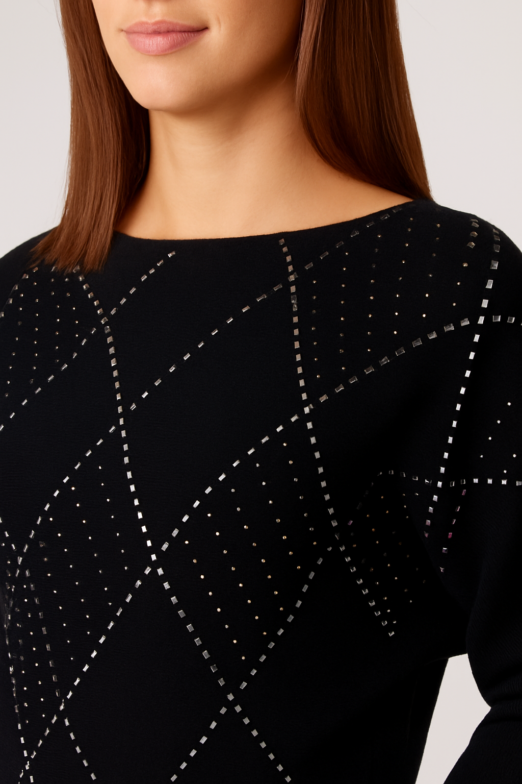 Embellished Diamond Patterned Jumper