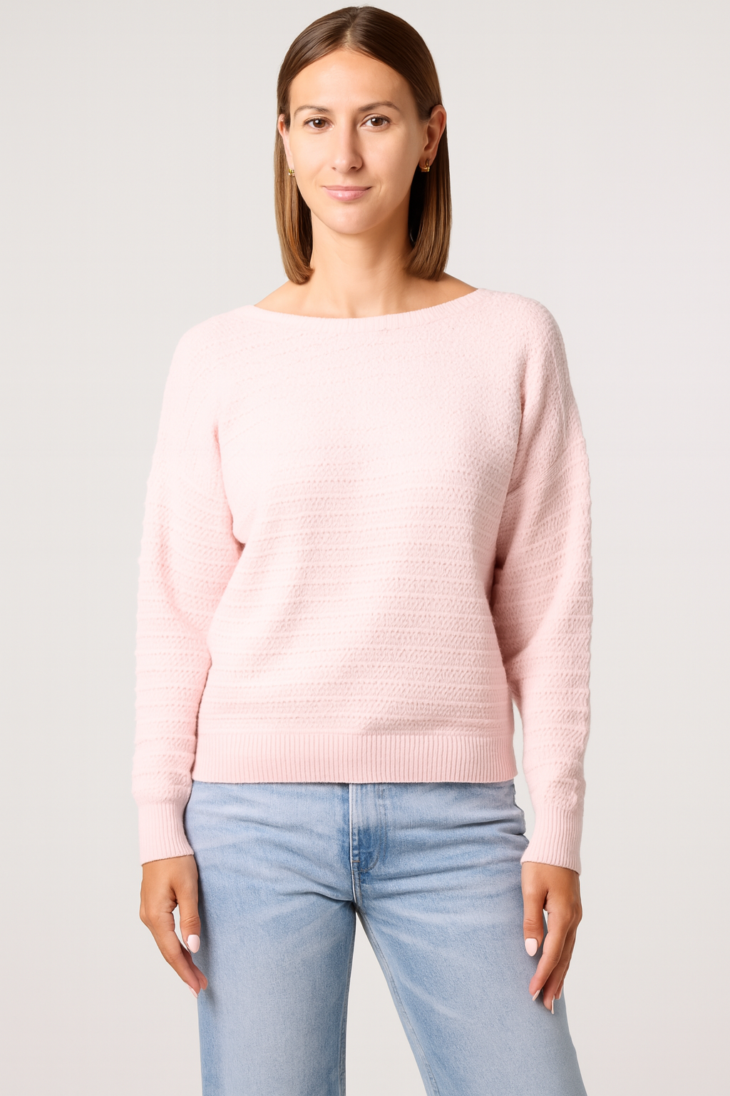 Textured Knit Bow Back Jumper