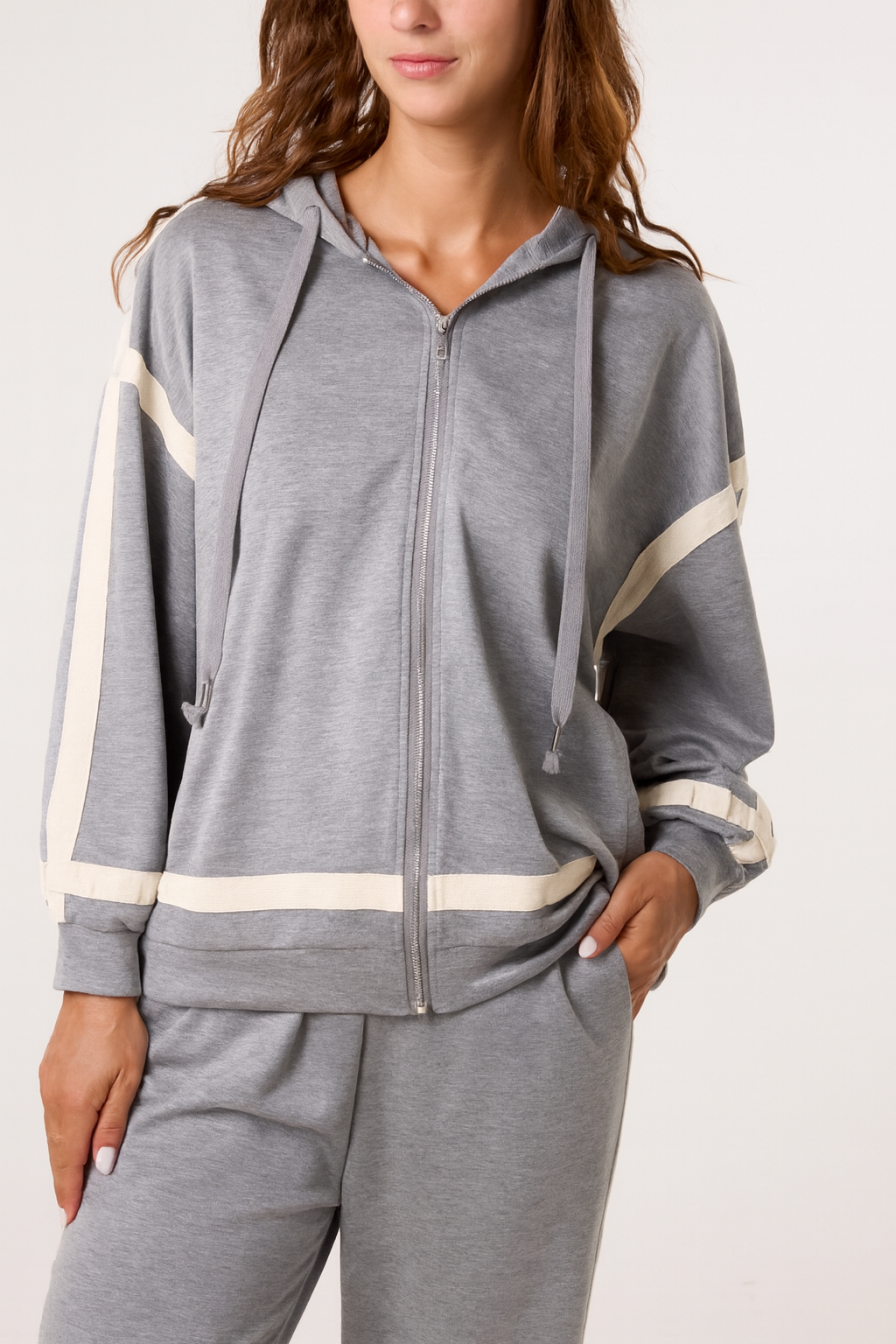 Contrast Stripe Hoodie & Jogger Set