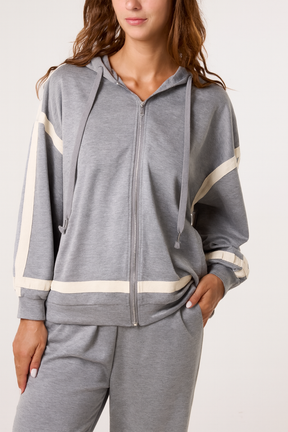 Contrast Stripe Hoodie & Jogger Set