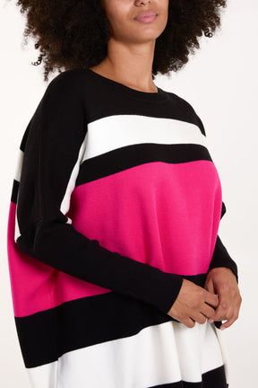 Multi Stripe Colour Block Jumper