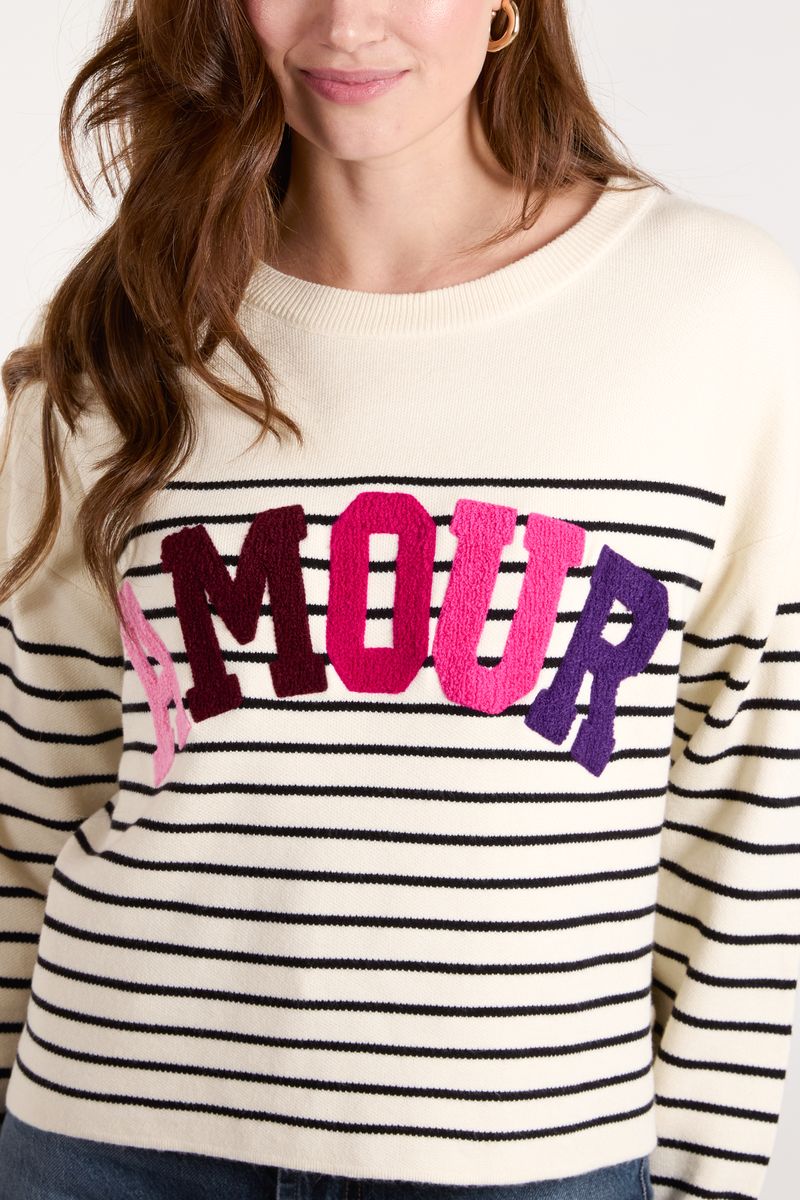 'Amour' Sailor Stripe Jumper