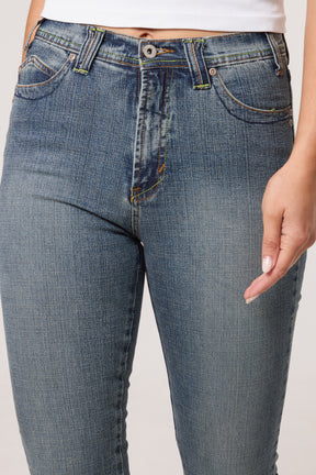 Washed Denim Green Stitch Jeans