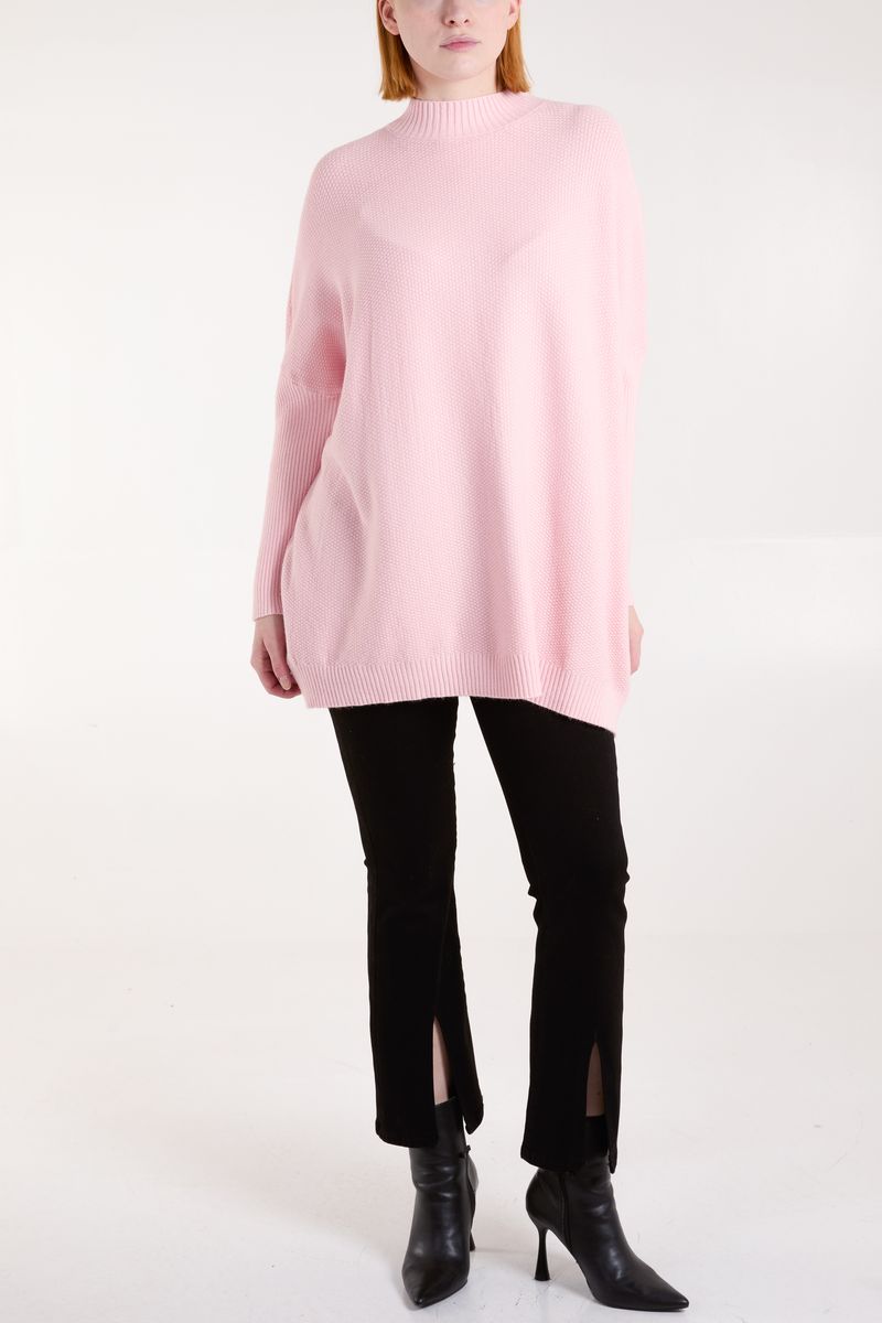 Stand Neck Multi Knit Jumper