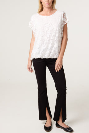 Floral Sheer Overlay Top