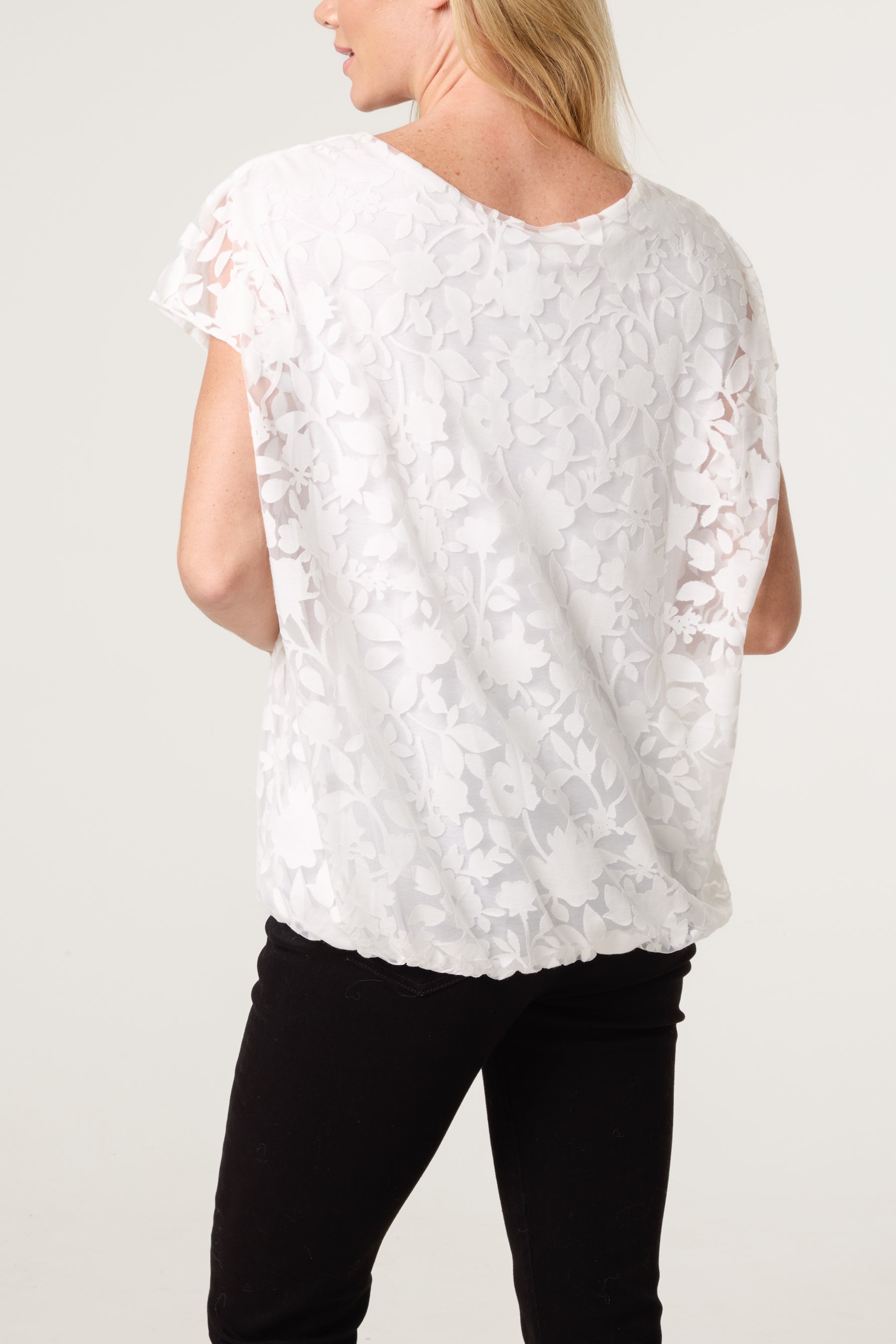 Floral Sheer Overlay Top