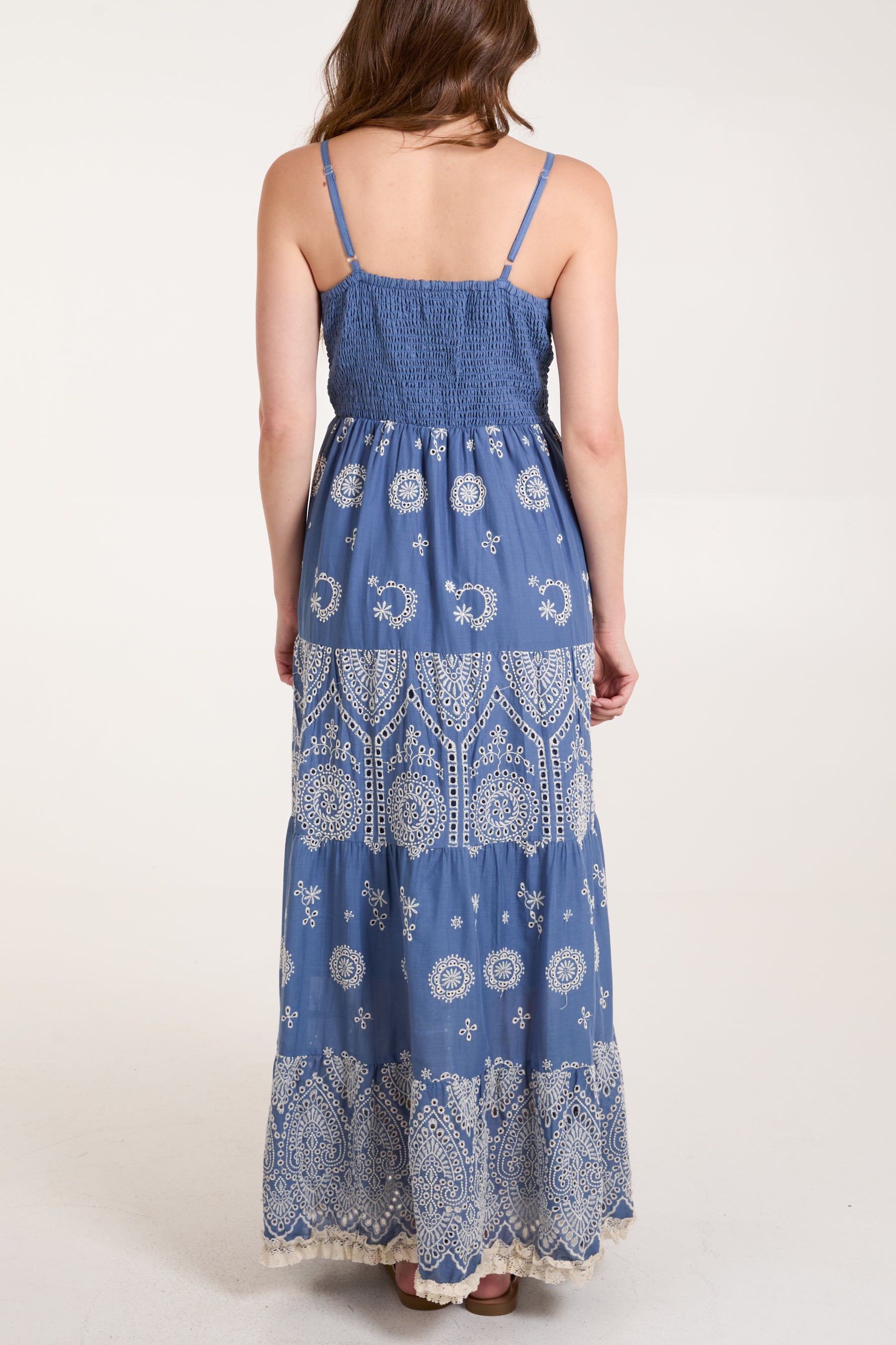 Embroidered Cami Tiered Maxi Dress