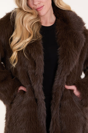 Soft Faux Fur Pocket Coat