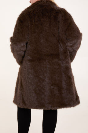 Soft Faux Fur Pocket Coat