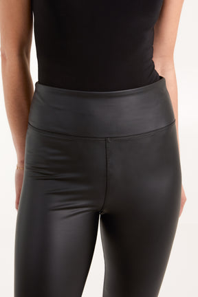 Black High Waist Faux Leather Legging