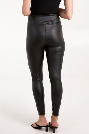 Black High Waist Faux Leather Legging