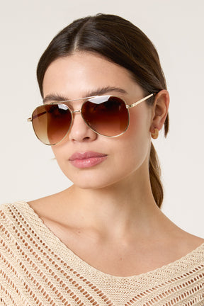 Gold Frame Aviator Sunglasses