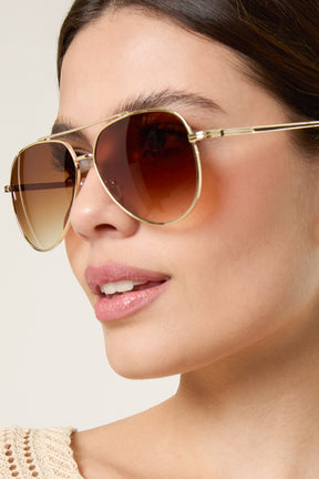 Gold Frame Aviator Sunglasses