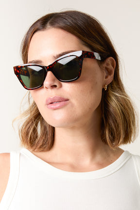 Tortoiseshell Square Cat Eye Sunglasses