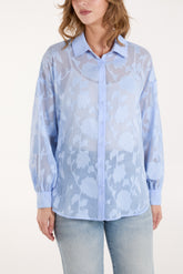 Sheer Floral Devore Shirt