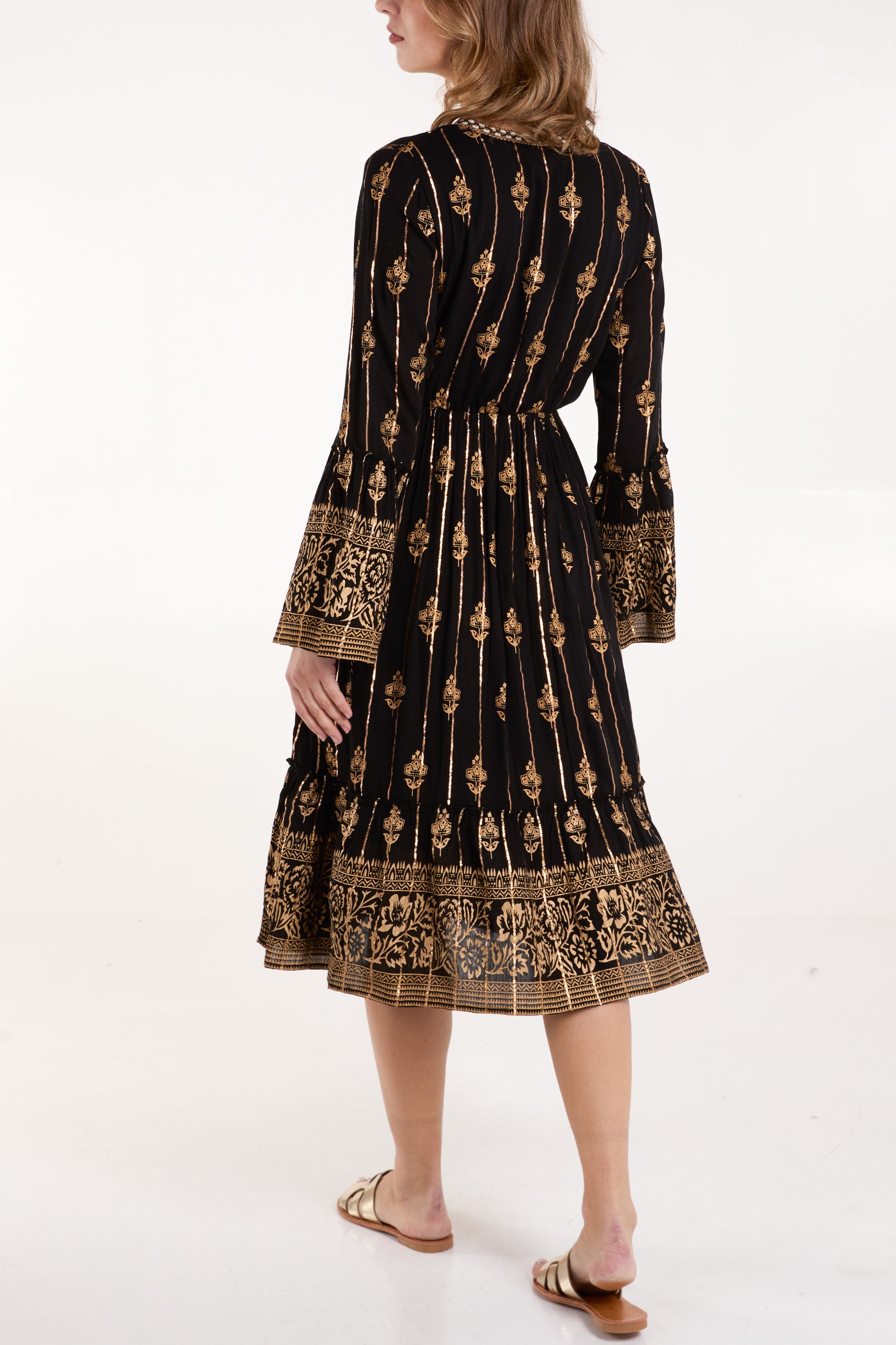 Lace-Up Long Dress