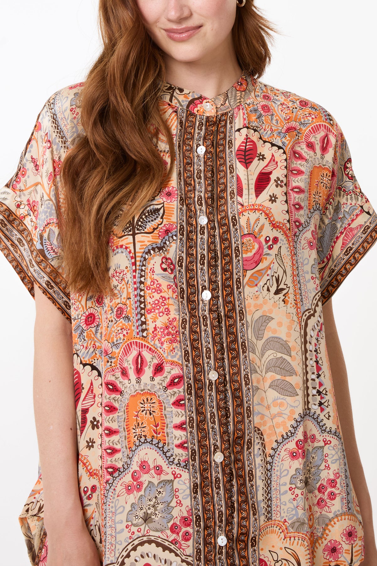 Boho Print High Neck Shirt & Trouser Co-Ord