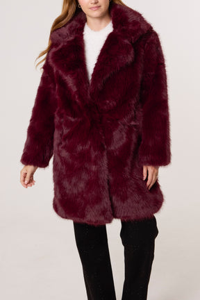 Faux Fur Mid Length Coat
