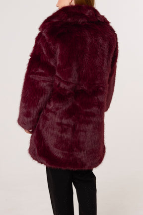Faux Fur Mid Length Coat