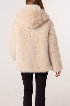 Curve Hem Hooded Fur