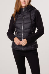 Knitted Sleeve Puffer Quilted Jacket