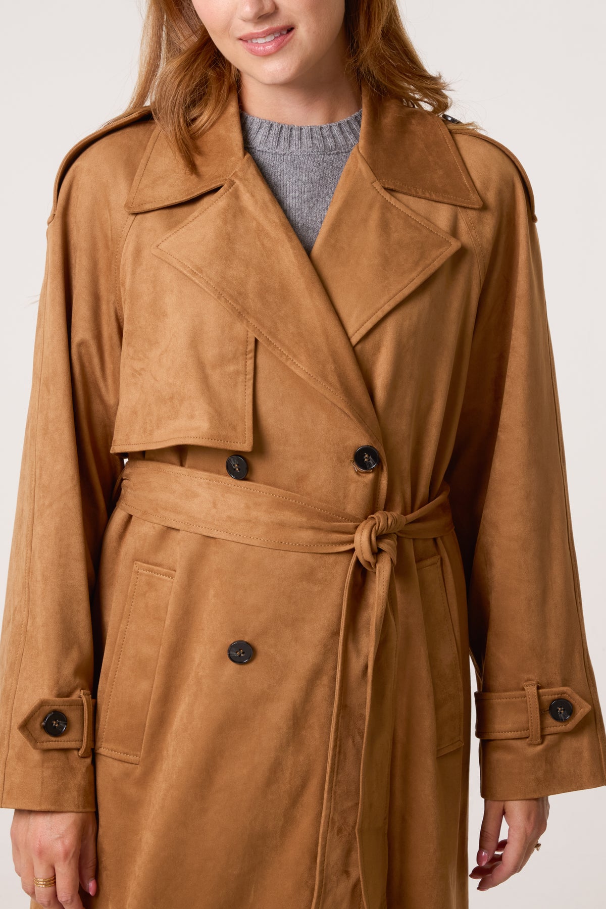 Suede Trench Coat