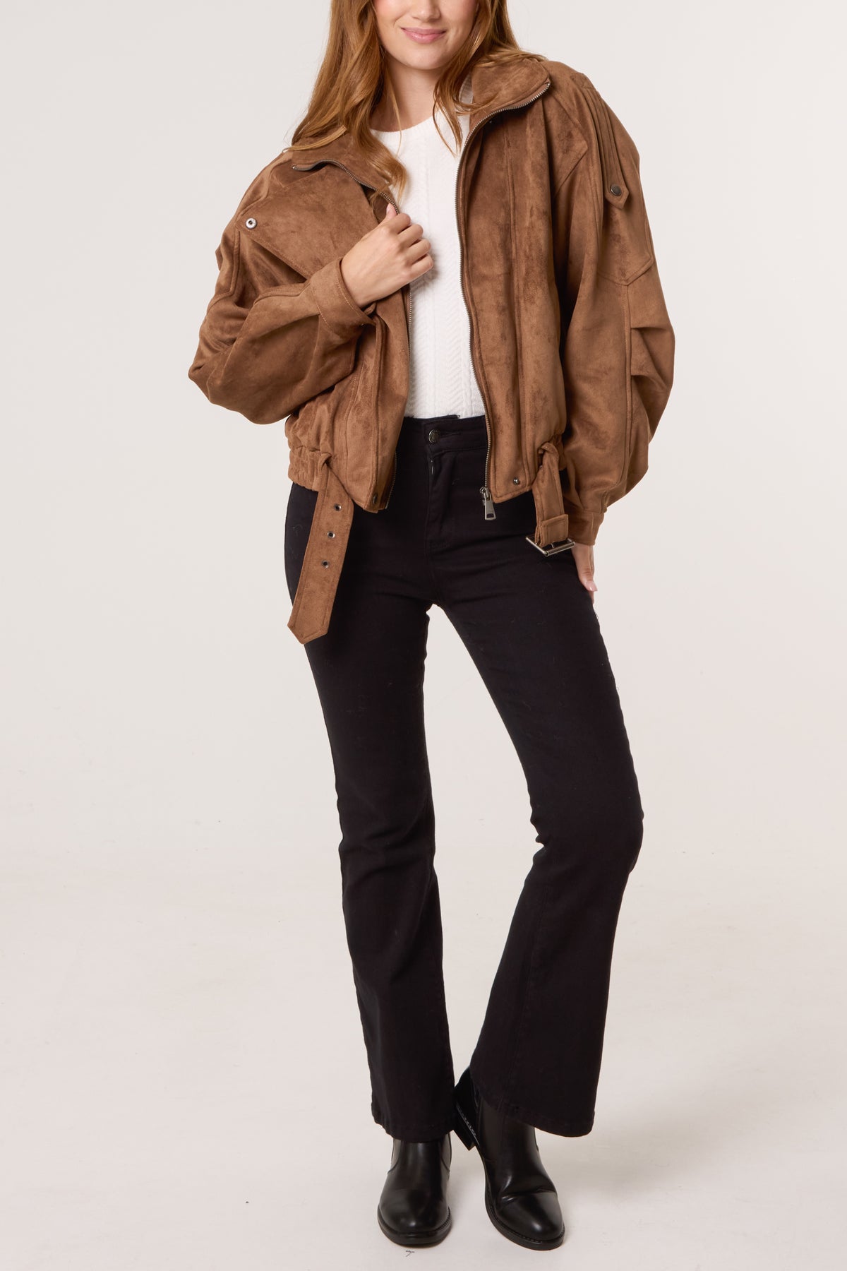 Faux Suede Oversize Jacket