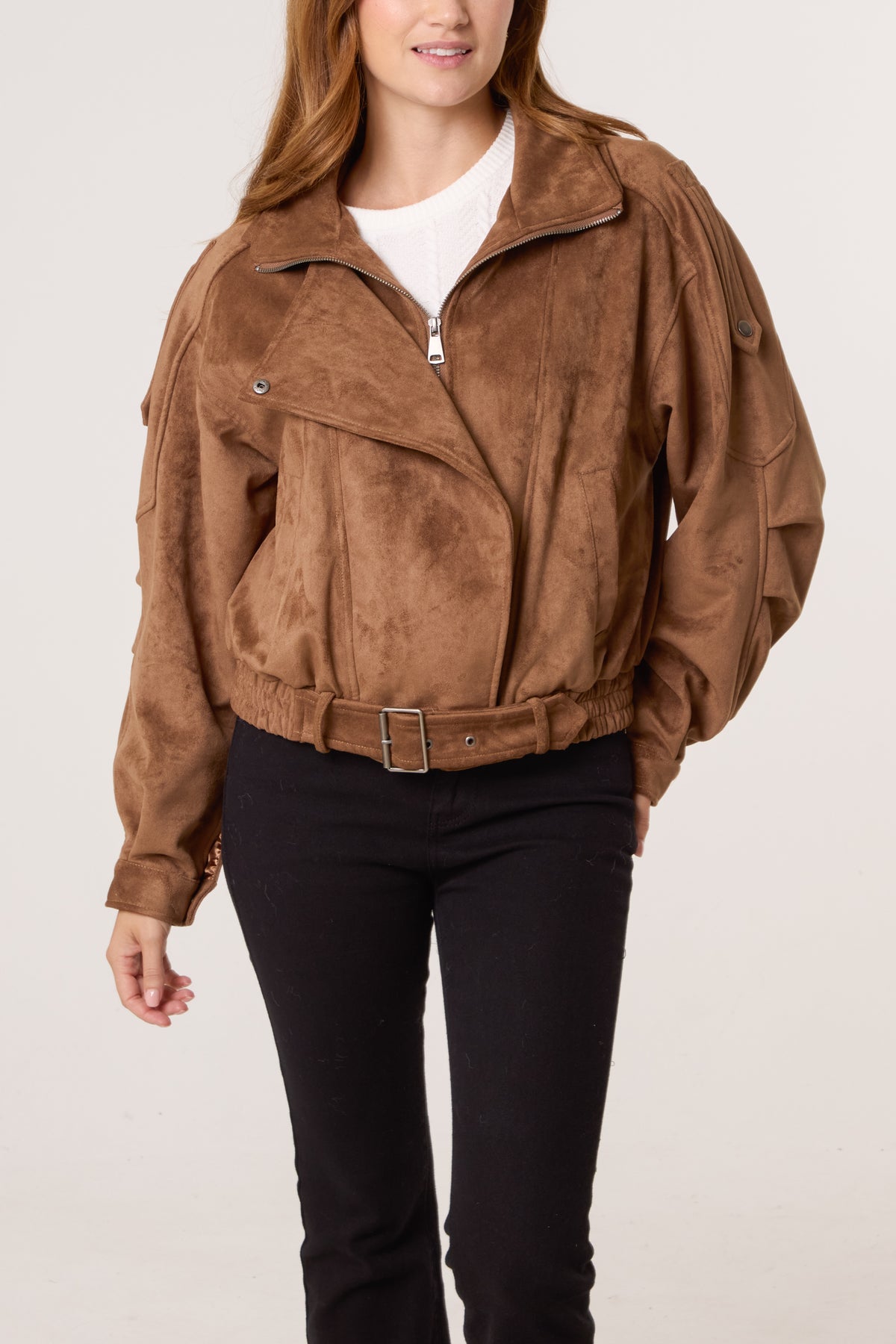 Faux Suede Oversize Jacket