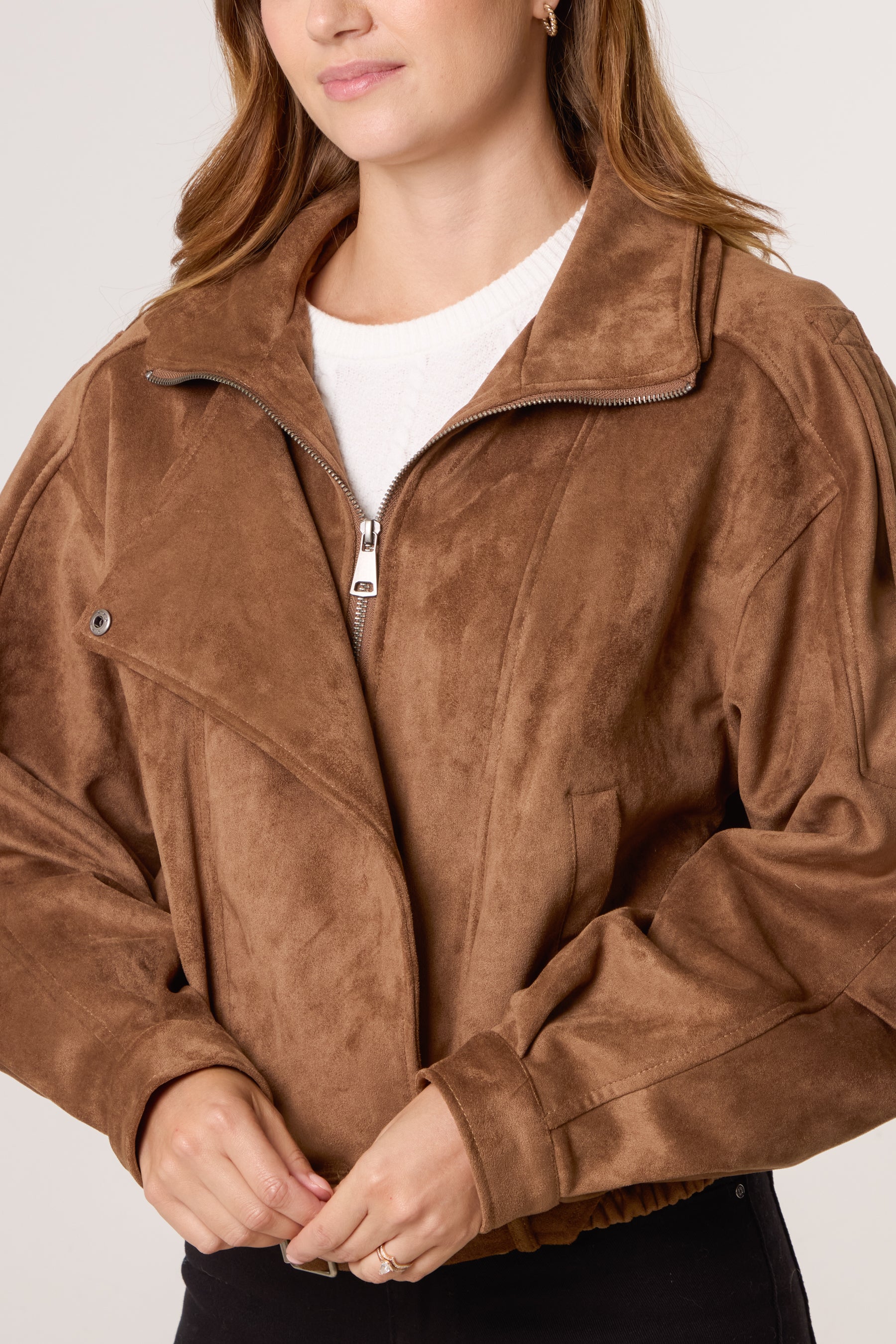 Faux Suede Oversize Jacket