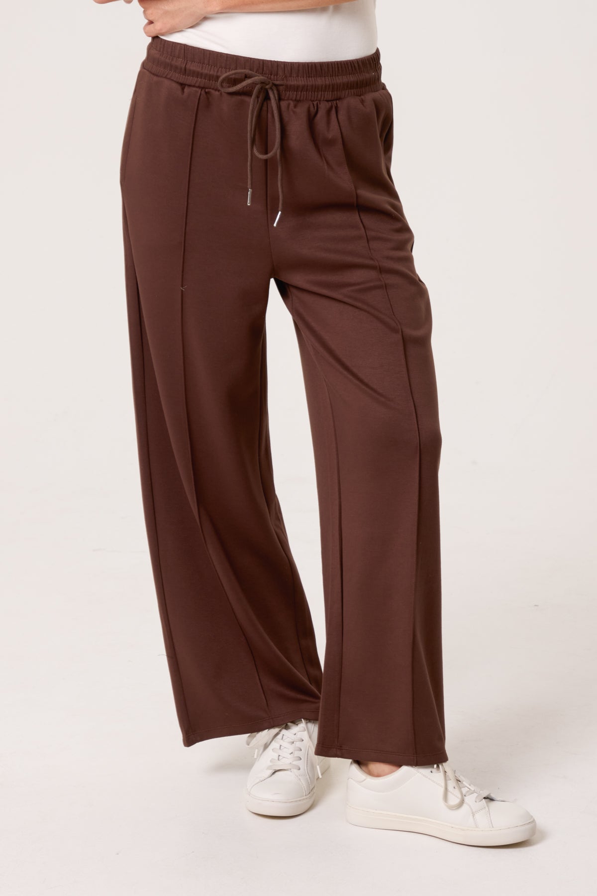 Pintuck Wide Leg Jogger Trousers