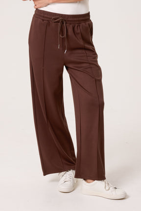Pintuck Wide Leg Jogger Trousers