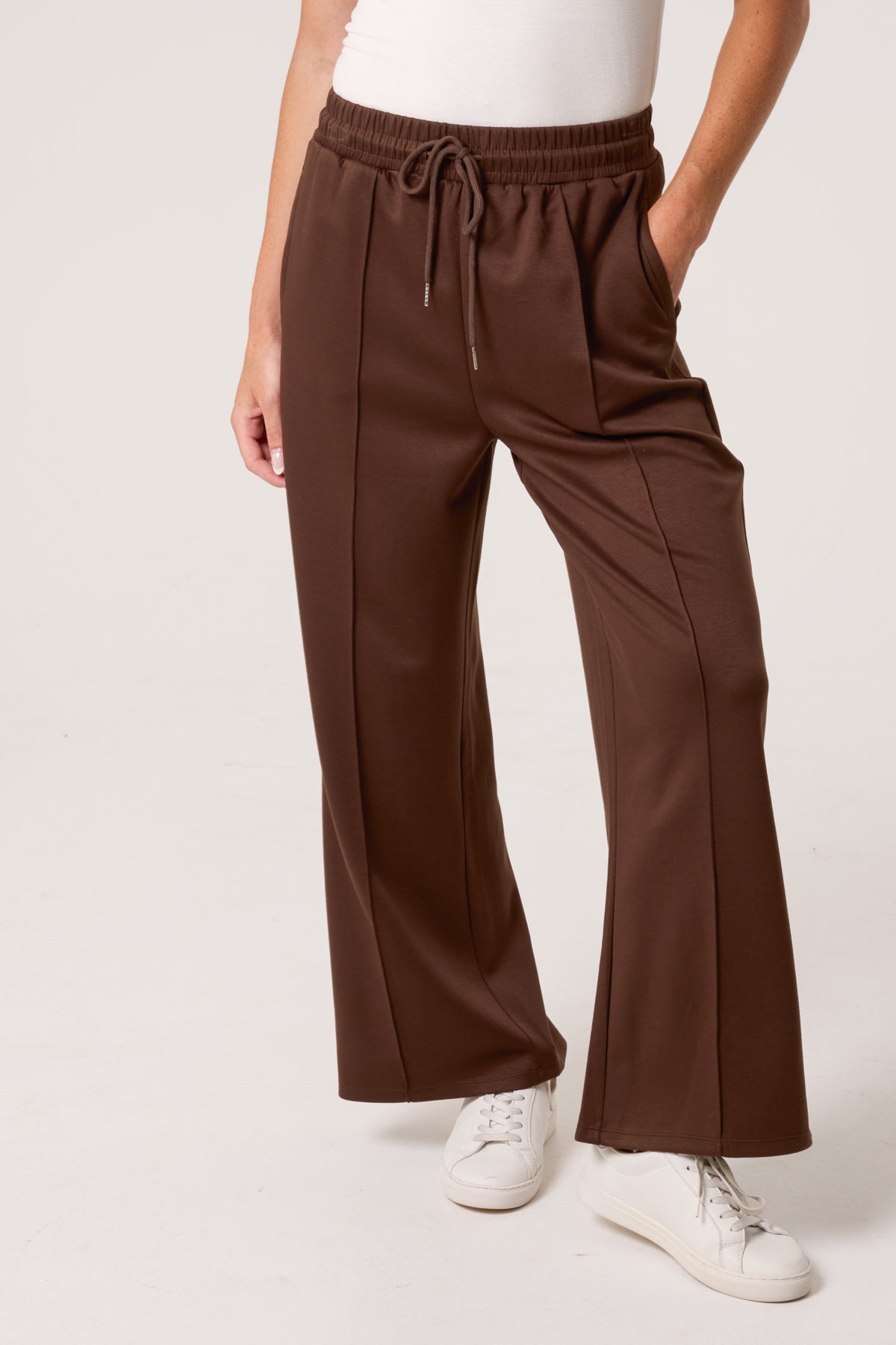 Pintuck Wide Leg Jogger Trousers